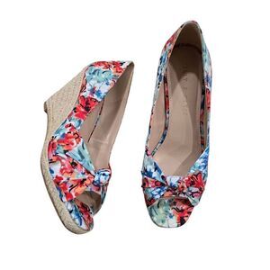 Kelly & Katie Ivala Espadrille Wedge Sandals Women's 6.5M Floral Knot Preppy